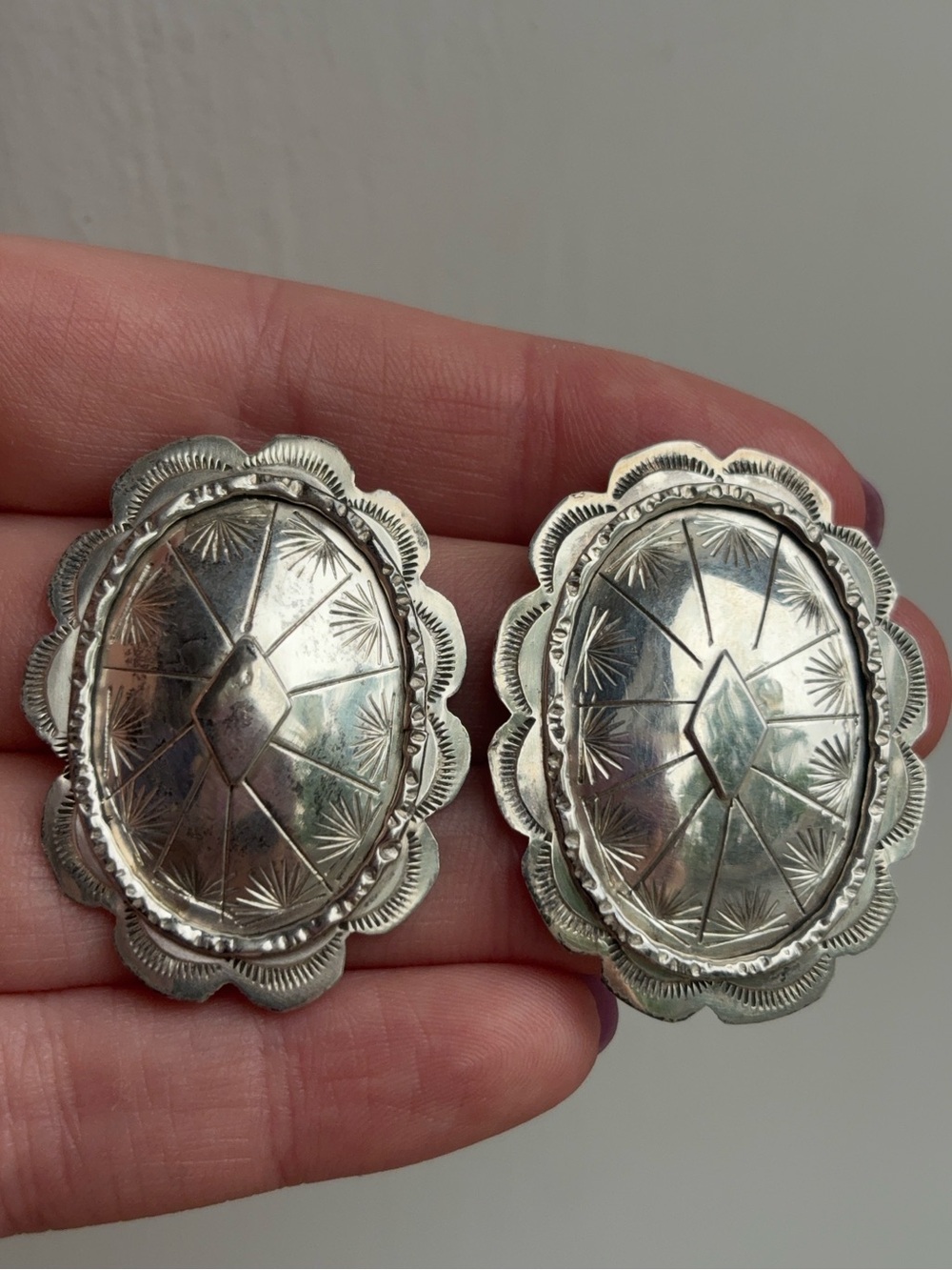 Navajo Sterling Silver Hand Crafted Native American Earrings